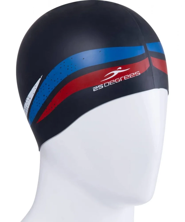 Шапочка для плавания 25DEGREES Russia JR Black 25D21005J, силикон, подростковый
