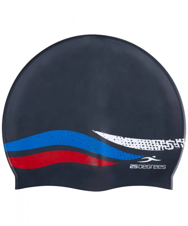 Шапочка для плавания 25DEGREES Russia JR Black 25D21005J, силикон, подростковый