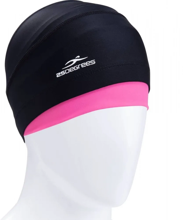 Шапочка для плавания 25DEGREES Duplo Black/Pink 25D21015A, полиамид, для длинных волос
