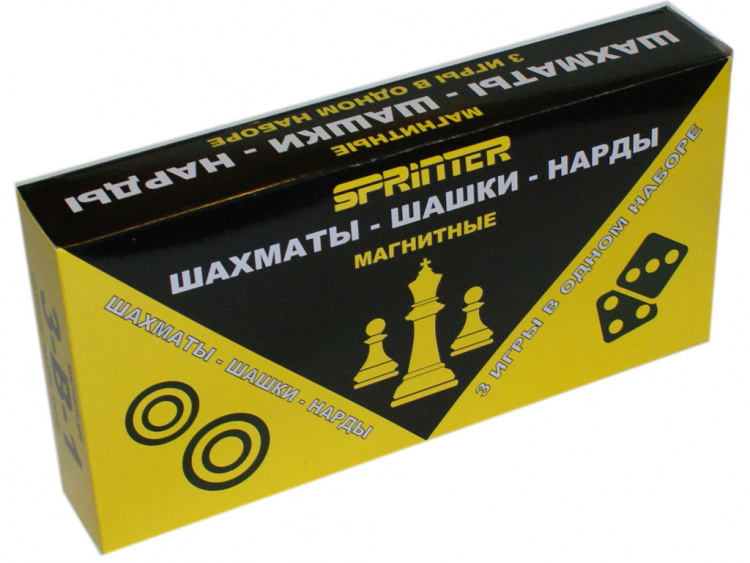 Игра настольная магнитная "3 в 1". Размер доски: 30 смх 30 см 3144