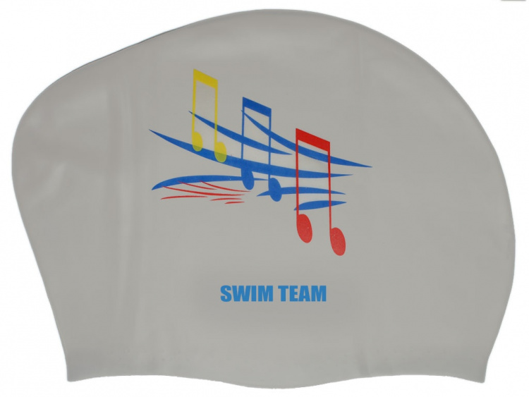 Шапочка для плавания для длинных волос SWIM TEAM ноты KW-N