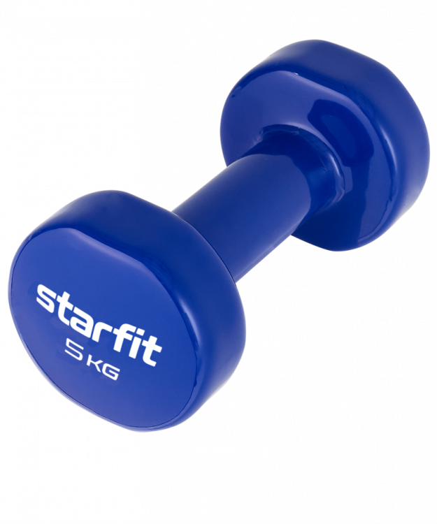 Гантель виниловая STARFIT DB-101 5 кг, темно-синий