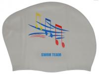 Шапочка для плавания для длинных волос SWIM TEAM ноты KW-N