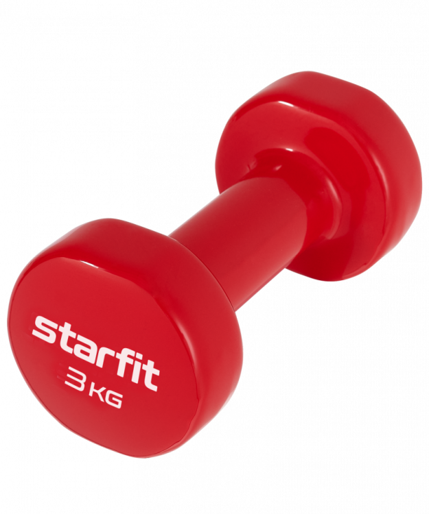 Гантель виниловая STARFIT DB-101 3 кг, красный