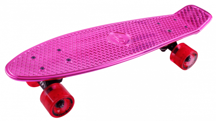 Скейтборд пластиковый Metallic (22 pink)