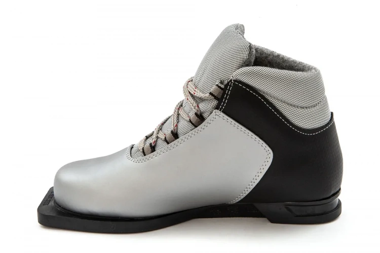 Ботинки лыжные 75 мм ACTIVE COMFORT (кожзам) СЕРЕБРО-ЧЕРНЫЙ