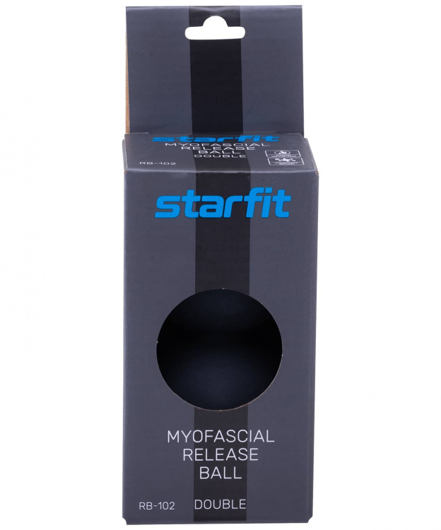 Мяч для МФР STARFIT RB-102 6 см, силикагель, двойной, черный