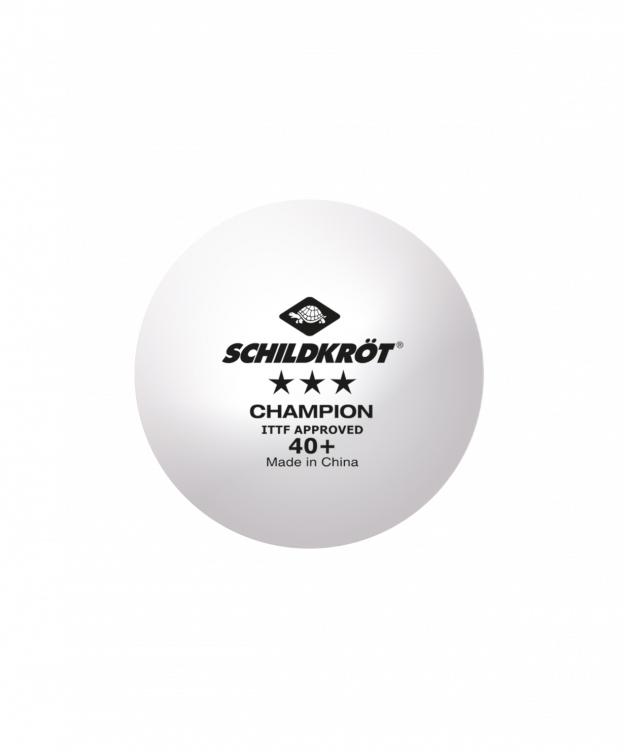 Мяч н/т Schildkröt 3* Champion ITTF, белый (3 шт.)