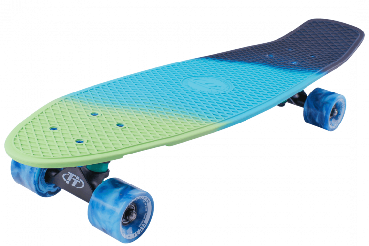Скейтборд пластиковый Tricolor (27 sea blue/blue)