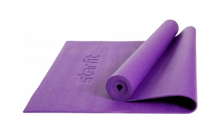 Коврик для йоги STARFIT FM-101 PVC 173x61x0,6 см, фиолетовый 1/16