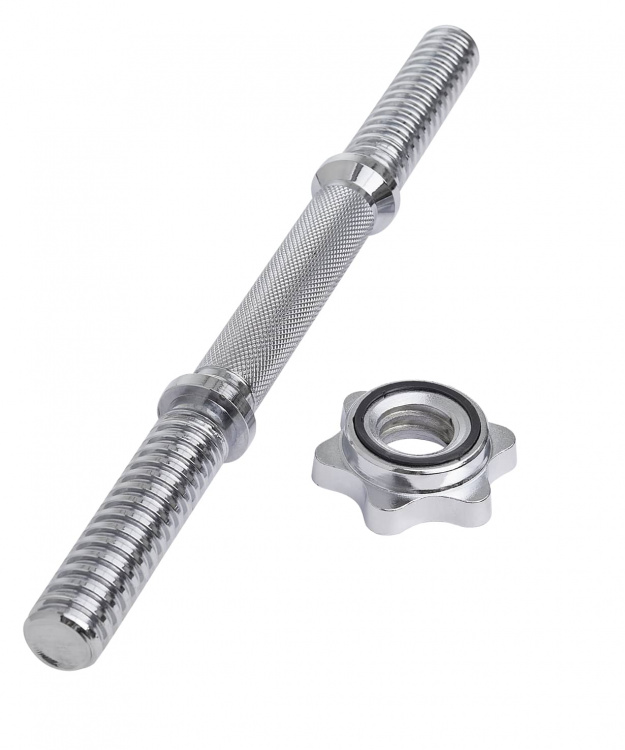 Гриф гантельный STARFIT BB-107 35 см, d=25 мм, металлический, хромированный